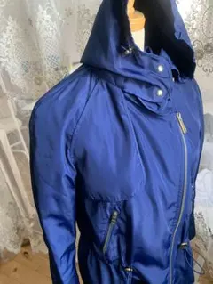 ZARA BASIC フード付きブルゾン ネイビー Mサイズのサムネイル