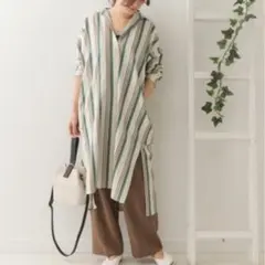 URBAN RESEARCH DOORSカラーストライプシャツワンピース