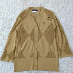 極美品 フレッドペリー エイミー ワインハウスアーガイルニット カーディガン L