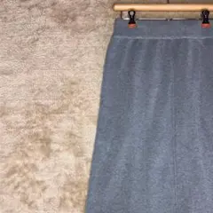 ローリーズファーム 前スリットロングニットスカート グレー F　タイト　伸縮性