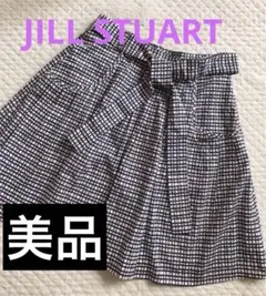 ジル スチュアート モノクロチェック柄スカート