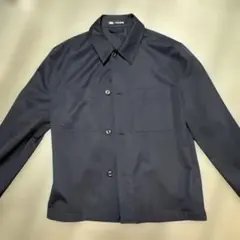 ZARA ネイビー セットアップ　シャツジャケット　プリーツパンツ　L 31