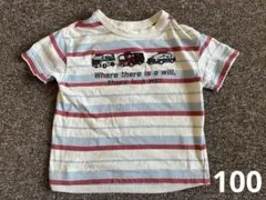 Si-Shu-Non Tシャツ 100cm 働く車 刺繍 ボーダーのサムネイル