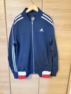 【美品】adidas トラックジャケット トリコロール　Ｏサイズ　刺繍ロゴ