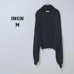 イング　ニット　セーター　チョーカー　シンプル　長袖　Vネック　オフィカジ　M