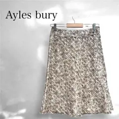 アリスバーリー ひざ丈フレアスカート 花柄 ベージュ 春コーデ 上品 きれいめ