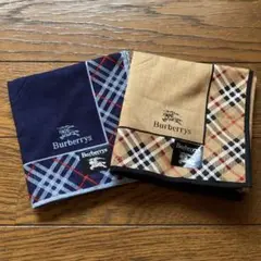デッドストック 90s Burberry バーバリー ハンカチ 2枚セット