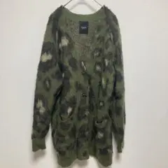 ROSEBUD カーキ　モヘアタッチ　レオパード カーディガン