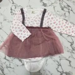 babydoll チュールドッキングロンパース　80