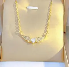 幸 サージカルステンレス エンジェル ネックレス czダイヤ 【大人気】天使の羽