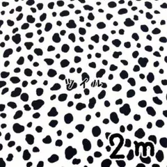 ★アニマル★ ツイル ダルメシアン プリント col.ホワイト/ブラック 2m