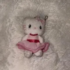 USJ ハローキティ ぬいぐるみ ピンクドレスキーホルダー ユニバーサル