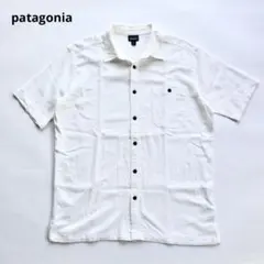 DKNY 麻100% 総ロゴ柄 オープンカラーシャツ ホワイト 大きいサイズ 