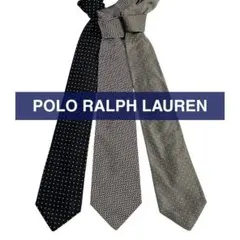 【美品】Polo Ralph Lauren ネクタイ　黒 POLO RALPH LAUREN ネクタイ Polo ポニー シルク レップ