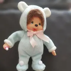 レトロ美品モンチッチ ぬいぐるみ くまパステルブルー - メルカリ