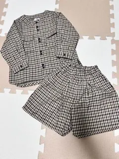 キムラタン ノウズ セットアップ チェック柄 シャツ ハーフパンツ