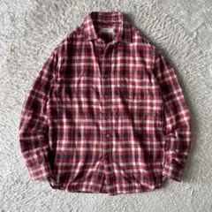 45R 00s ブロックチェック ネルシャツ 3 赤 ダブルフェイス