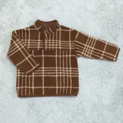 H&M チェック柄フリースジャケット 98/104★