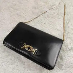 Dior　ハンドバッグ　チェーン　肩掛け　2way CD金具　ブラック　レザー