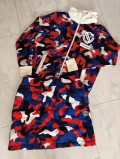 パーリーゲイツ　ニットブルゾン・ダウンスカート　セットアップ　カモフラ