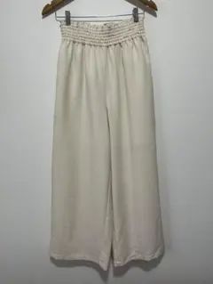 LEPSIM 《リネンライクドライシリーズ》ギャザーワイドパンツ　アイボリー