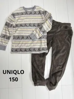 ◇UNIQLO◇トナカイ柄 フリースパジャマ セットアップ 150