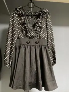 one way ドット柄キュロットワンピース