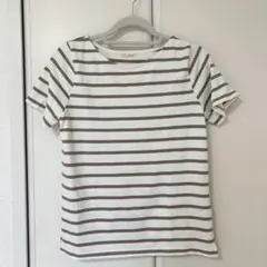 神戸レタス　モカブラウンボーダー半袖Tシャツ Mのサムネイル