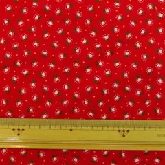 ルシアン生地　ハートフラワー　レッド