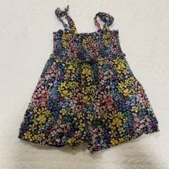 【baby GAP】花柄ロンパース ノースリーブ サイズ80【中古/美品】
