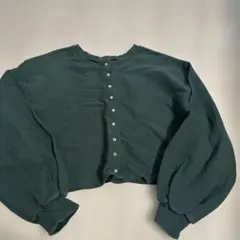 ダークグリーン クロップド丈 トップス
