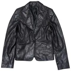 COMME CA DU MODE ブラックレザージャケット 9 シングルボタン