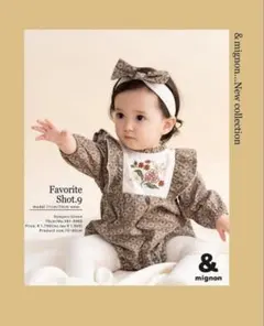 バースデイ　&mignon アンドミニョン　花柄ロンパース　ヘアバンド付き