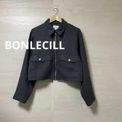 BONLECILL★2way スタンドカラー ツイードクロップドジャケット