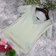 ✨SCAPA✨ サイズ38(M)半袖 カットソー レース 刺繍 パステルグリーンのサムネイル