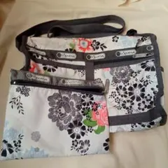 《難あり》LeSportsac フラワープリント ショルダーバッグ&ポーチ