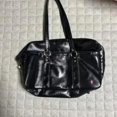 POLO スクールバッグ ポロ スクールバッグ 黒 合皮 通学 ブラック