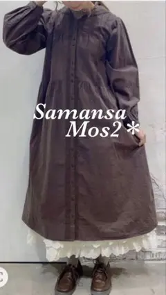 サマンサモスモス　レース刺繍ワンピース　ピンタック