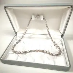 本真珠 パールネックレス グレー pearl necklace 未使用級