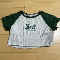 SHEIN ドラゴンロゴ ラグラン 半袖Tシャツ Mサイズ
