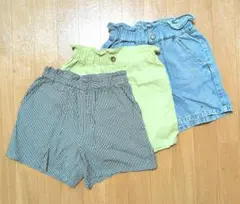 UNIQLO140 GU150 KIDS キュロット ショートパンツ 3着セット