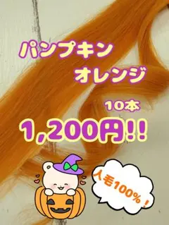 パンプキンオレンジ*50㎝シールエクステ10本