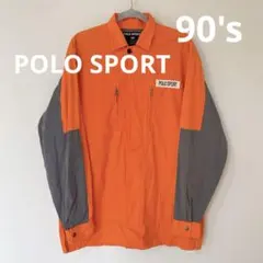 90s POLO SPORT ニューヨーク ブルーワーカーシャツ ワークウェア