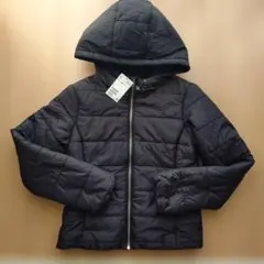 新品タグ付き H&M ブラック フード付きダウンジャケット XS