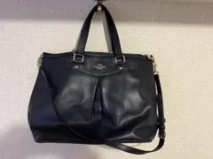 COACH ネイビー レザー トートバッグ