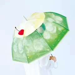 クリームソーダ風ビニール傘（フェリシモ）さくらんぼ付きのサムネイル