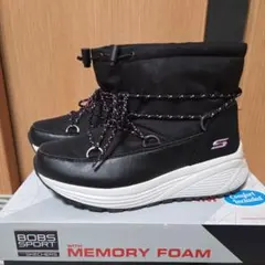 【美品】スケッチャーズ BOBS SPORT メモリーフォーム ブーツ 黒