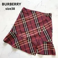 BURBERRY バーバリー　ラップスカート　 M ピンク　ノバチェック　綿のサムネイル