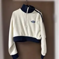 HEARTY ハーフジップ クロップドジャージ