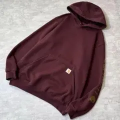 00s carhartt スウェット プルオーバー パーカー 袖プリ ブラウン